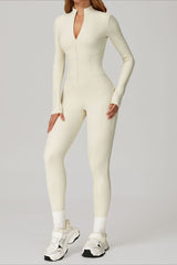 Fleece Lined Slim Thermal Yoga Workout Jumpsuit