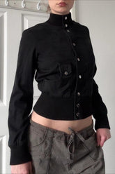 Cropped Belted Cargo Jacket