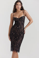 Spaghetti Strap Bodycon Lace Dress