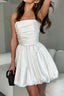 Retro Ruched Satin Strapless Wedding Dress