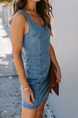 Sexy Backless Bodycon Denim Dress