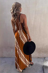 Bohemian Printed Casual Spaghetti Strap Boho Dress
