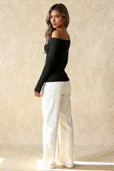 Slim Fit Off Shoulder Sweater