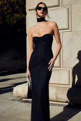 Strapless Backless Mermaid Maxi Dress