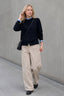 Ruffle Trim Contrast Cardigan