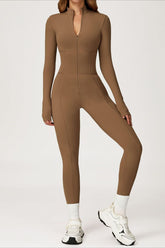 Fleece Lined Slim Thermal Yoga Workout Jumpsuit