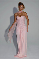 Sexy Strapless Ruched Zipper Slim Fit Formal Dress