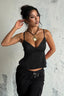 Satin Jacquard V Neck Slip Cami Top
