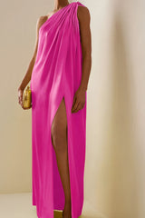Sexy Asymmetric One Shoulder Slit Formal Dress
