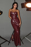 Strapless Leather Column Party Dress