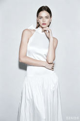 French Waist Tie Maxi Prom Dress