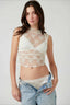 Sheer Lace High Neck Sleeveless Crop Top