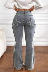 Y2K Deconstructed Raw Hem Skinny Micro Flare Jeans