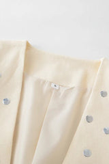 Rivet Detail Casual V-Neck Blazer