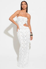 Sheer Lace Backless Bodycon Lace Dress