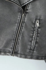 Washed PU Moto Biker Jacket