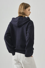 Slouchy V-Neck Hooded Sweater