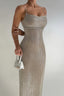 Knit Strapless Slim Beaded Sequin Dress
