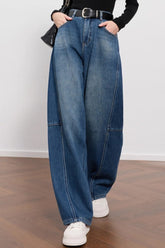 Vintage Fleece Lined Bootcut Wide Leg Loose Jeans