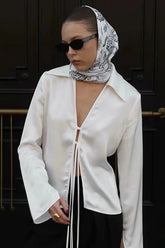 Bow Detail Satin Blouse