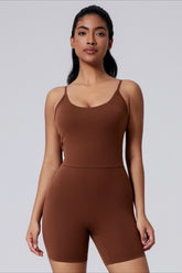 Backless Sexy Slim Butt Lifting Yoga Short Jumpsuit