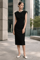 Sleeveless High Waist Slim Work Dress