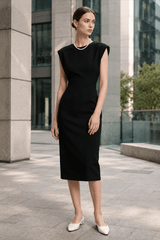 Sleeveless High Waist Slim Work Dress