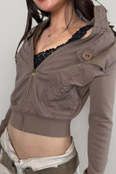 Utility Stand Collar Cropped Jacket