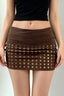Studded Rhinestone Bodycon Mini Skirt
