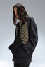 Gold Military Braid Oversized Zip Hoodie