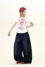 Dark Blue Cargo Wide-Leg Jeans