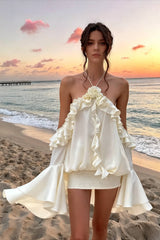 Rose Ruffled Mini Dress