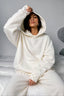 Stud Trim Pullover Pant Hoodie Set