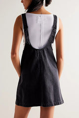 Mini Suspender Denim Dress