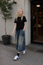 Multi Pocket Ruched Cargo Relaxed Straight Jeans