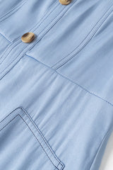 Strappy Backless Maxi Denim Dress