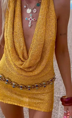 Sequin Halter Sleeveless Party Mini Dress