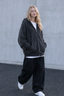 Men's Vintage Wash Black Zip-Up Hoodie