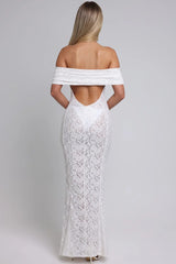 Floral Lace Backless Lace Dress