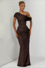 Corset Draped Off Shoulder Mermaid Party Dress