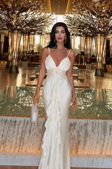 Chic Slim Floral Ribbon Satin Cami Boho Dress