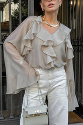 Versatile Flare Ruffle Blouse