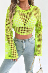 Crochet Bell Sleeve Crop Sweater