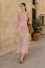 Elegant Chic Slim Waist Long Floral Dress