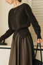 Slit Hem Boatneck Knit Top