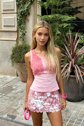 Sparkle Sequins Low Rise Mini Skirt