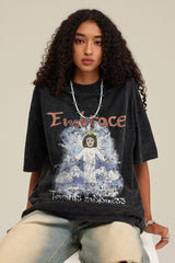 Vintage Washed Angel Print T-Shirt