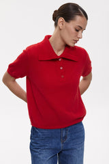 Hollow Out Polo Knit Sweater