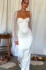 Long Sleeve Bodycon Maxi Lace Dress