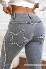 Y2K Deconstructed Raw Hem Skinny Micro Flare Jeans